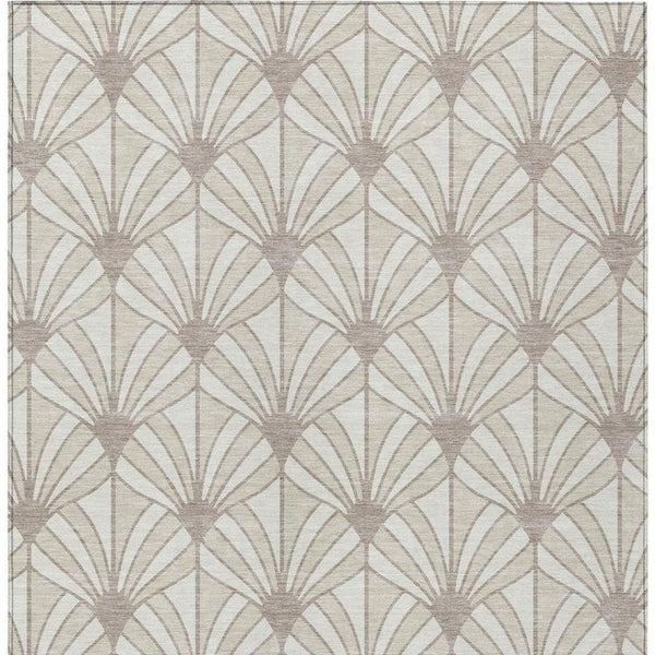 HomeRoots 5' X 8' Coastal Seashell Washable Area Rug – Durable, Stain-Resistant for Indoor/Outdoor Spaces 691543