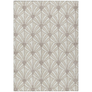 HomeRoots 5' X 8' Coastal Seashell Washable Area Rug – Durable, Stain-Resistant for Indoor/Outdoor Spaces 691543
