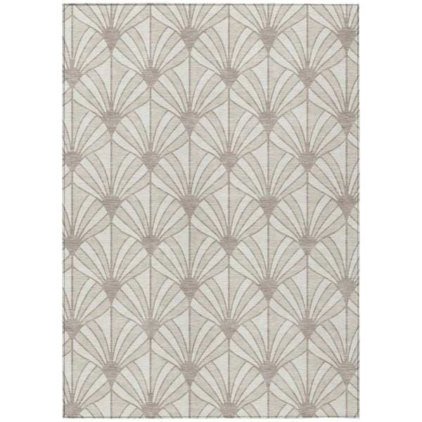 HomeRoots 5' X 8' Coastal Seashell Washable Area Rug – Durable, Stain-Resistant for Indoor/Outdoor Spaces 691543