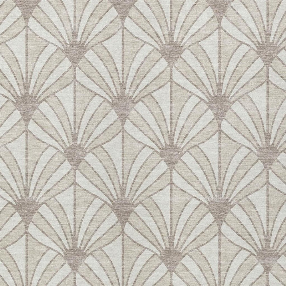 HomeRoots 8' X 10' Coastal Seashell Area Rug - Ivory, Beige & Taupe for Indoor/Outdoor Use, Easy Care & Durable 691545
