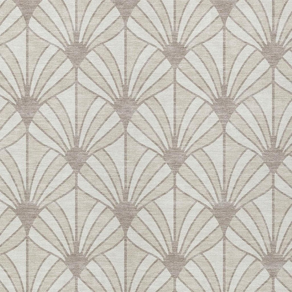 HomeRoots 8' X 10' Coastal Seashell Area Rug - Ivory, Beige & Taupe for Indoor/Outdoor Use, Easy Care & Durable 691545