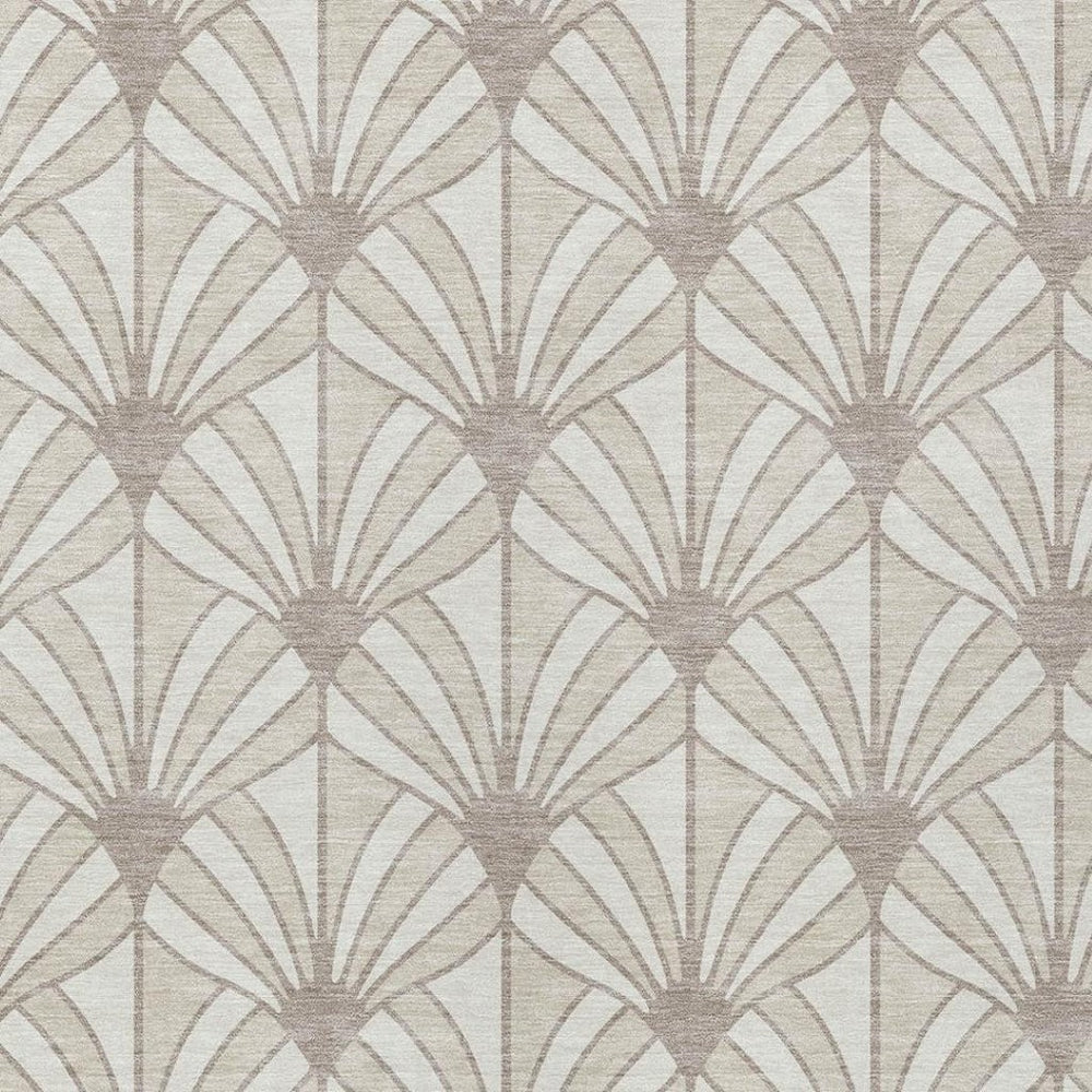 HomeRoots 9' X 12' Versatile Ivory Beige Seashell Area Rug - Washable, Durable, Indoor/Outdoor Charm for Every Space 691546
