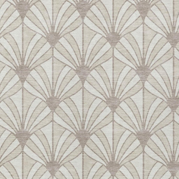 HomeRoots 9' X 12' Versatile Ivory Beige Seashell Area Rug - Washable, Durable, Indoor/Outdoor Charm for Every Space 691546