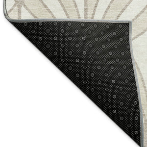 HomeRoots 9' X 12' Versatile Ivory Beige Seashell Area Rug - Washable, Durable, Indoor/Outdoor Charm for Every Space 691546