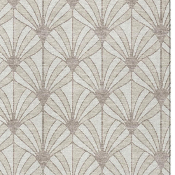 HomeRoots 10' Coastal-Inspired Ivory, Beige & Taupe Seashell Washable Area Rug for Indoor & Outdoor Elegance 691547