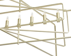 Sunpan RAIDEN Chandelier - Modern Geometric Design in Champagne Gold for Dining Rooms & Entryways Lighting 107937