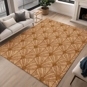 HomeRoots 9' X 12' Seashell Washable Area Rug - Coastal Charm for Indoor/Outdoor Spaces, Easy Care & Durable Design 691558