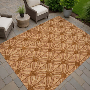 HomeRoots 9' X 12' Seashell Washable Area Rug - Coastal Charm for Indoor/Outdoor Spaces, Easy Care & Durable Design 691558