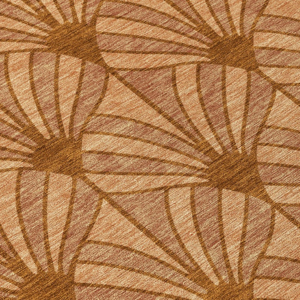 HomeRoots 10' Coastal Seashell Area Rug - Washable Indoor/Outdoor Mat in Rust, Beige & Orange for Versatile Use 691559
