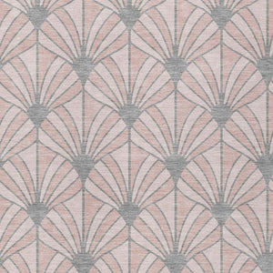 HomeRoots 8' X 10' Washable Pink Coral & Gray Seashell Area Rug - Durable Indoor/Outdoor Coastal Charm 691563