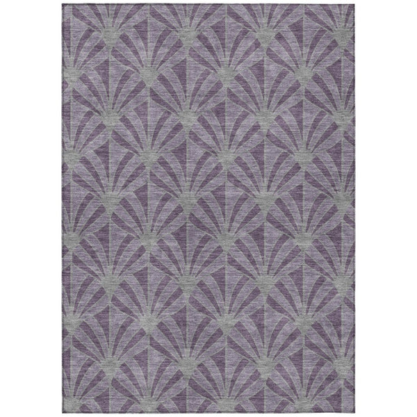 HomeRoots 10' Purple and Silver Seashell Washable Area Rug - Durable Indoor/Outdoor Coastal Charm for Any Space 691571
