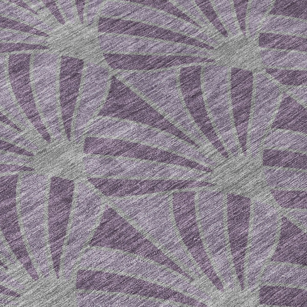 HomeRoots 10' Purple and Silver Seashell Washable Area Rug - Durable Indoor/Outdoor Coastal Charm for Any Space 691571