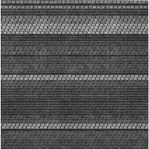 HomeRoots 8' Washable Indoor Outdoor Area Rug in Black, Gray & Silver Stripes - Durable, Stylish & Low-Maintenance! 691581