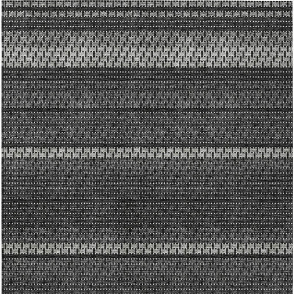 HomeRoots 8' Washable Indoor Outdoor Area Rug in Black, Gray & Silver Stripes - Durable, Stylish & Low-Maintenance! 691581