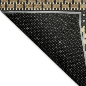 HomeRoots 9' Stylish Gold Beige Copper Striped Indoor Outdoor Area Rug - Durable, Washable & Versatile Design 691594
