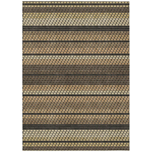 HomeRoots 9' Stylish Gold Beige Copper Striped Indoor Outdoor Area Rug - Durable, Washable & Versatile Design 691594