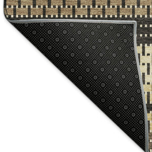 HomeRoots 9' Stylish Gold Beige Copper Striped Indoor Outdoor Area Rug - Durable, Washable & Versatile Design 691594