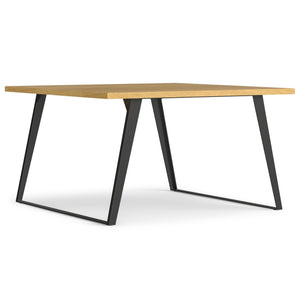 English Elm Lowry Handcrafted Modern-Industrial Dining Table - Oak Veneer & Iron Legs For Versatile Style B136P266906