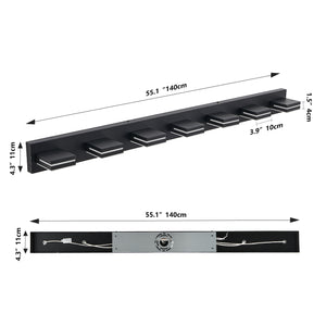 English Elm Modern Black Led Vanity Light - 7-Light Wall Sconce For Makeup, Easy Install, Energy Efficient Design W2312P374917