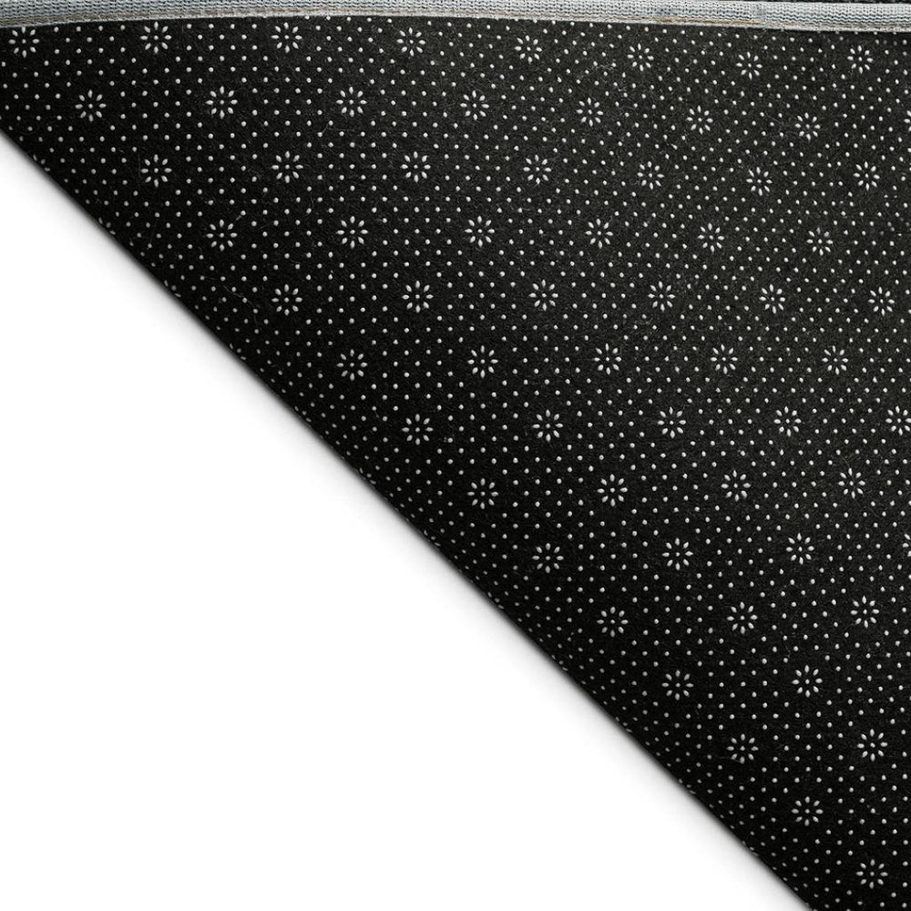 HomeRoots 8' Navy Blue Area Rug with Gold & Black Stripes - Durable, Washable, Indoor/Outdoor Versatility 691605
