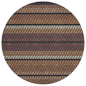 HomeRoots 8' Round Washable Indoor Outdoor Area Rug in Rust, Beige & Black - Stylish, Durable & Versatile! 691610