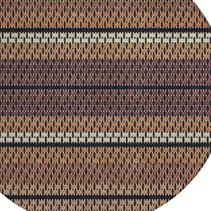 HomeRoots 8' Round Washable Indoor Outdoor Area Rug in Rust, Beige & Black - Stylish, Durable & Versatile! 691610