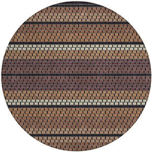 HomeRoots 8' Round Washable Indoor Outdoor Area Rug in Rust, Beige & Black - Stylish, Durable & Versatile! 691610