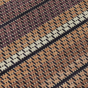 HomeRoots 10' X 14' Striped Washable Area Rug in Rust Beige & Black - Indoor/Outdoor Durability & Style! 691613
