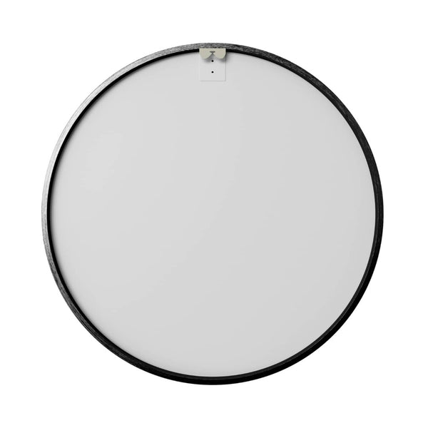 HomeRoots 31" Modern Black Metal Round Accent Mirror - Elegant Design for Contemporary & Industrial Spaces 691617