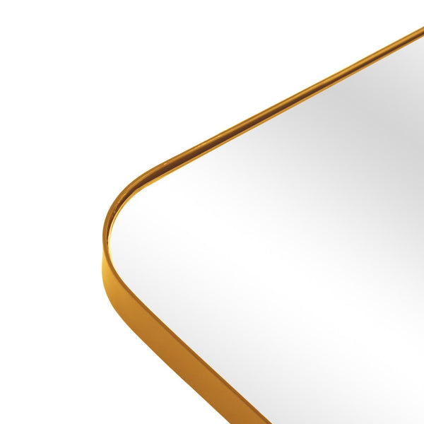 HomeRoots 32" Elegant Gold Iron Framed Accent Mirror – Modern Design for Home, Office & Hospitality Spaces 691620
