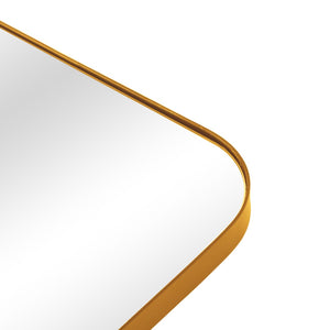 HomeRoots 32" Elegant Gold Iron Framed Accent Mirror – Modern Design for Home, Office & Hospitality Spaces 691620