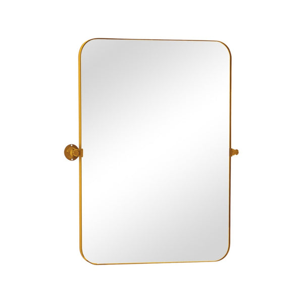 HomeRoots 32" Elegant Gold Iron Framed Accent Mirror – Modern Design for Home, Office & Hospitality Spaces 691620