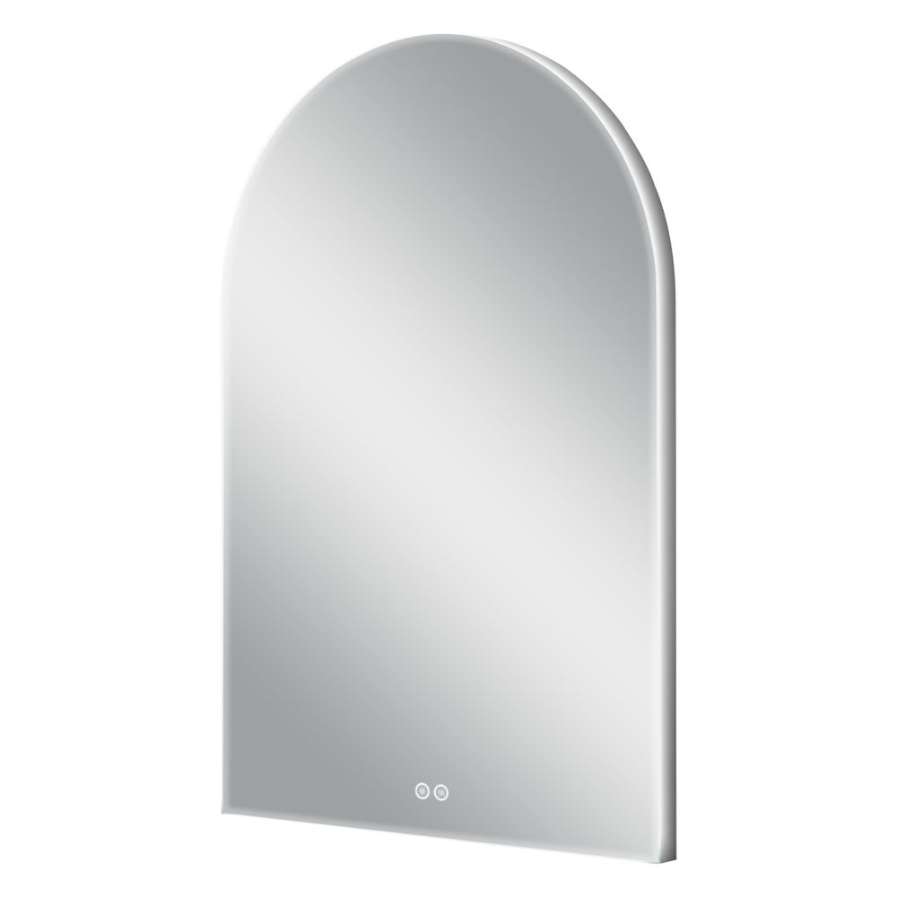 HomeRoots 39" Frameless Lighted Bathroom Vanity Mirror – Stylish Arched Design for Grooming and Ambiance 691621