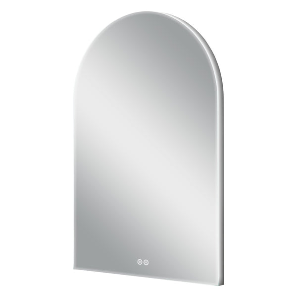 HomeRoots 39" Frameless Lighted Bathroom Vanity Mirror – Stylish Arched Design for Grooming and Ambiance 691621