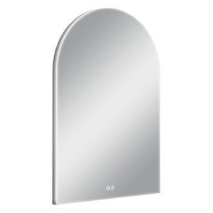 HomeRoots 39" Frameless Lighted Bathroom Vanity Mirror – Stylish Arched Design for Grooming and Ambiance 691621