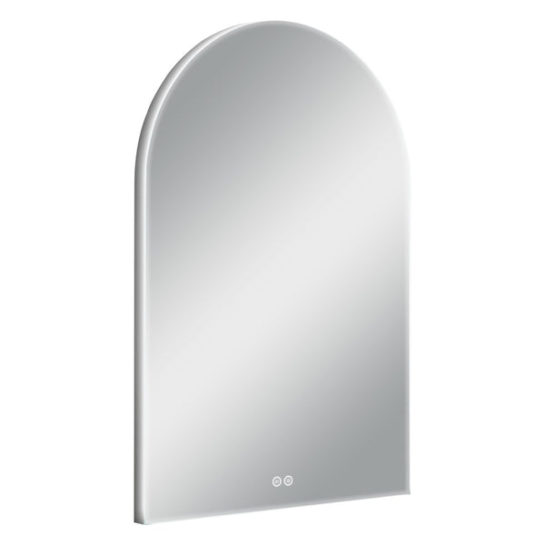 HomeRoots 39" Frameless Lighted Bathroom Vanity Mirror – Stylish Arched Design for Grooming and Ambiance 691621