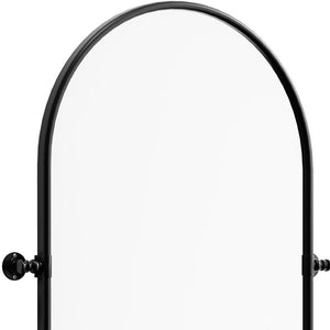 HomeRoots 36" Black Metal Arch Accent Mirror - Elegant Framed Design for Modern Spaces, Durable & Versatile Decor 691626