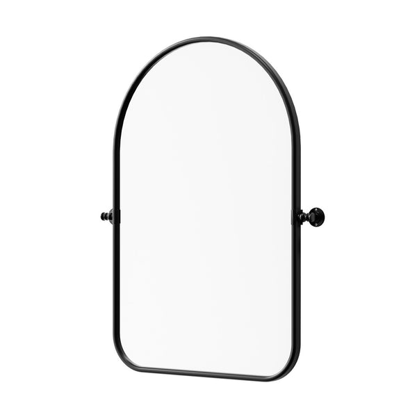 HomeRoots 36" Black Metal Arch Accent Mirror - Elegant Framed Design for Modern Spaces, Durable & Versatile Decor 691626