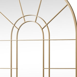 HomeRoots 41" Black Metal Arched Accent Mirror - Elegant Windowpane Design for Home & Commercial Décor 691628