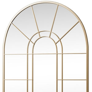 HomeRoots 41" Black Metal Arched Accent Mirror - Elegant Windowpane Design for Home & Commercial Décor 691628