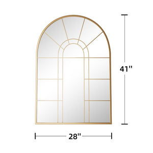 HomeRoots 41" Gold Arch Metal Window Pane Accent Mirror - Elegant Focal Point for Modern Decor & Bright Spaces 691629
