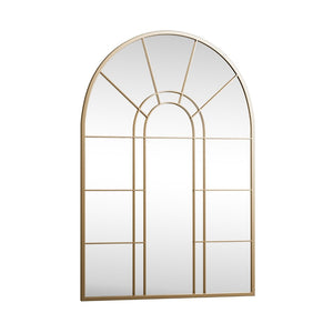 HomeRoots 41" Gold Arch Metal Window Pane Accent Mirror - Elegant Focal Point for Modern Decor & Bright Spaces 691629