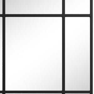 HomeRoots 39" Black Iron Geometric Window Pane Accent Mirror – Modern Industrial Design for Any Space 691630