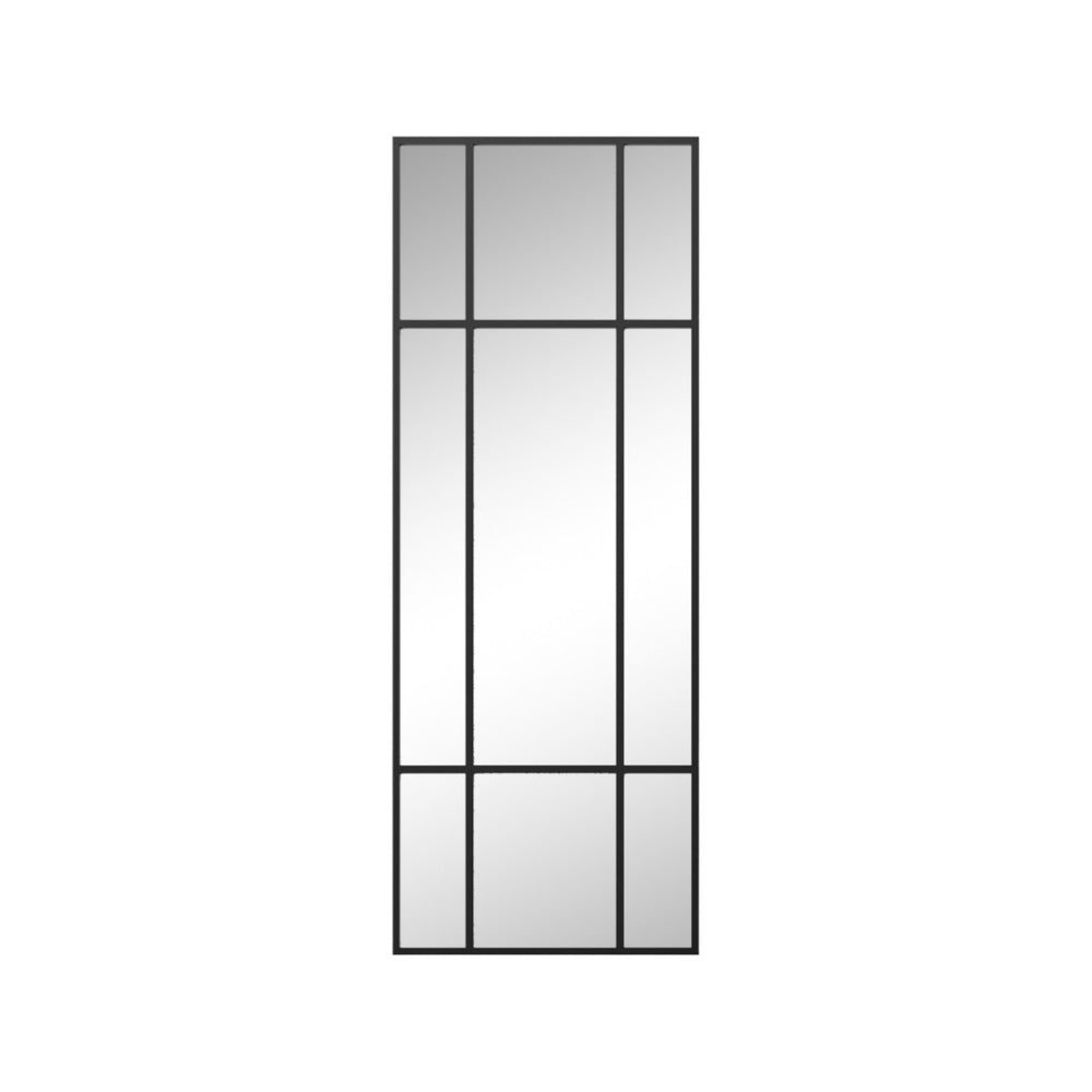 HomeRoots 63" Black Iron Geometric Window Pane Full-Length Mirror – Stylish & Versatile for Any Space 691632
