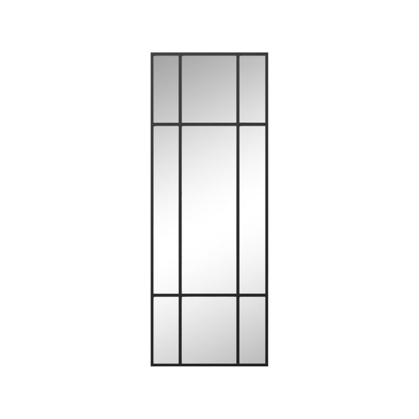 HomeRoots 63" Black Iron Geometric Window Pane Full-Length Mirror – Stylish & Versatile for Any Space 691632
