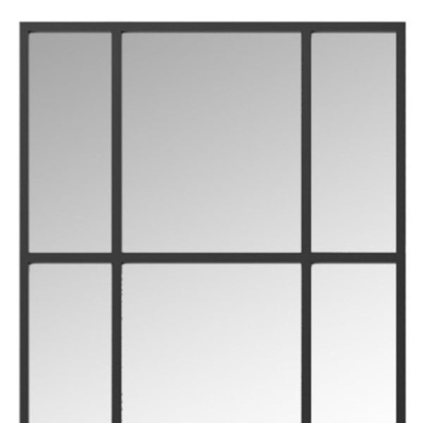 HomeRoots 63" Black Iron Geometric Window Pane Full-Length Mirror – Stylish & Versatile for Any Space 691632