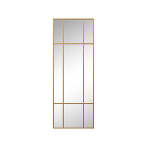 HomeRoots 63" Gold Iron Window Pane Mirror - Modern Geometric Full-Length Design for Stylish Home Decor 691633