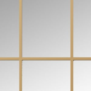 HomeRoots 63" Gold Iron Window Pane Mirror - Modern Geometric Full-Length Design for Stylish Home Decor 691633