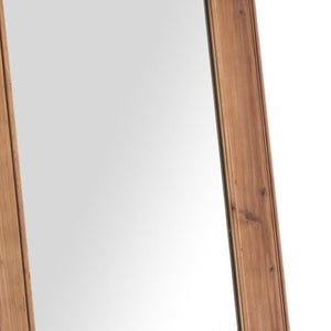 HomeRoots 65" Elegant Brown Solid Wood Full-Length Mirror with Stand - Perfect for Any Space & Style! 691635