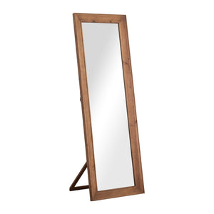 HomeRoots 65" Elegant Brown Solid Wood Full-Length Mirror with Stand - Perfect for Any Space & Style! 691635